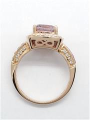 Le Vian 14K Solid Rose Gold Cushion Cut Amethyst Diamond Sapphire Ring Size 7